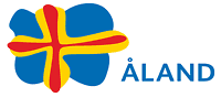 The colours and shape of the Åland official tourist logo are based on the Åland flag.