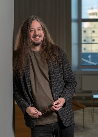 Lauri Porra posing indoors