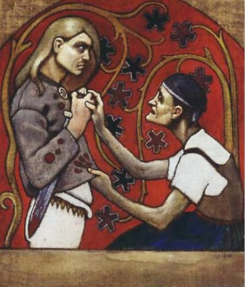 Kanteletar painting by Akseli Gallen-Kallela: The Fratricide, 1897.