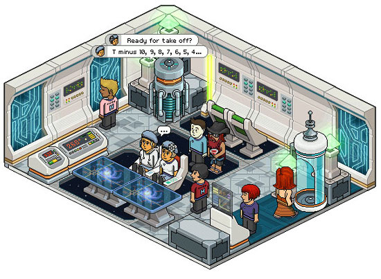 A screenshot from Habbo Hotel.