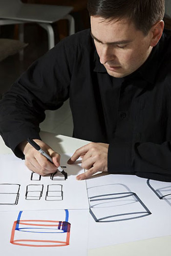 Harri Koskinen at his design table.