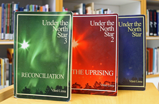 Under the North Star trilogy pictured in a library.