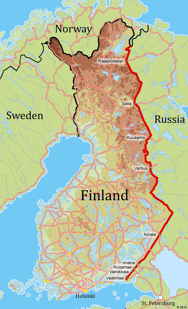 Где проходит граница финляндии