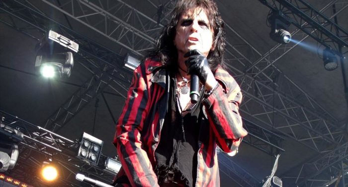 Alice Cooper, one of the grand old names of metal, stirs up the audience at the Tuska Festival.