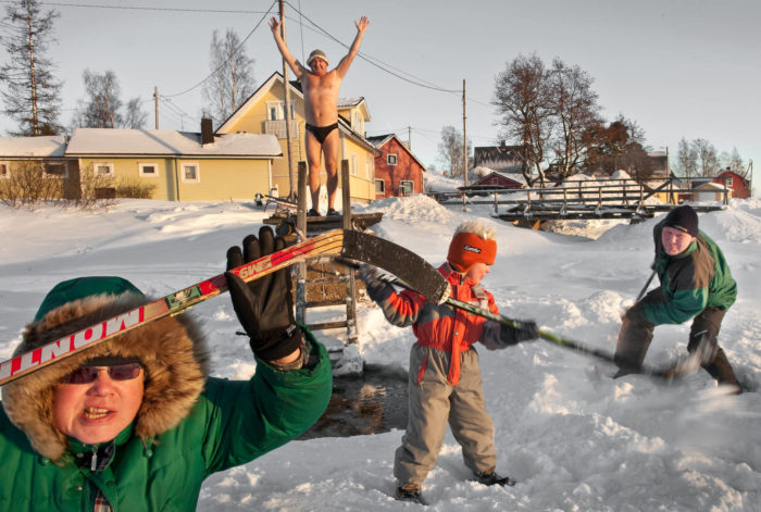 Ice is for hockey – or is it for ice swimming in the freezing water underneath? In Finland you can do both.