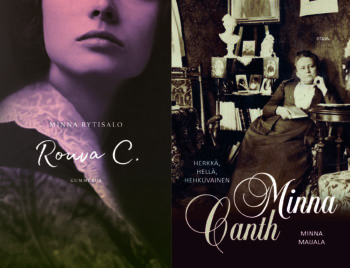 Covers of the books Rouva C. and the biography of Minna Canth.