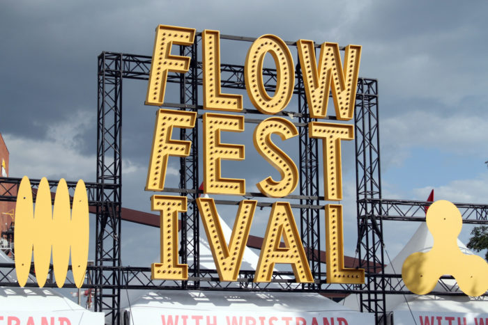 A large sign says Flow Festival.