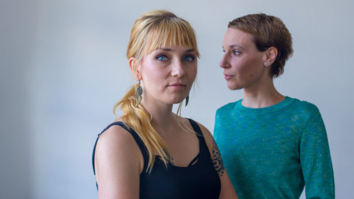 Portrait of two women, artists Laura Gustafsson and Terike Haapoja.